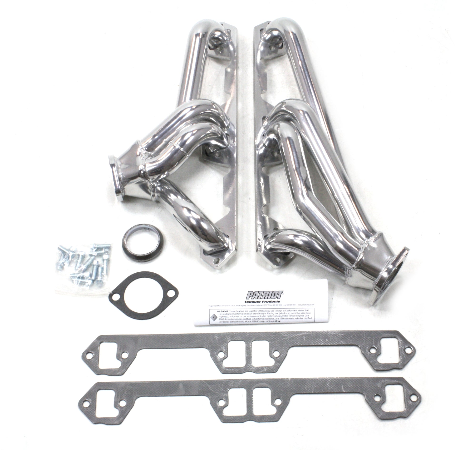 Patriot Exhaust H8600-1 1 5/8" Clippster Direct Replacement  Header with dog leg ports 68-70 AMX, Javelin, Rebel, Ambassador 290-390 71-74 Javelin, Rebel, Ambassador 304-401 72-79 CJ5,7,8, Cherokee 74-83, Wagoneer 71-91, J10, J20 71-88 Cherokee Metallic C