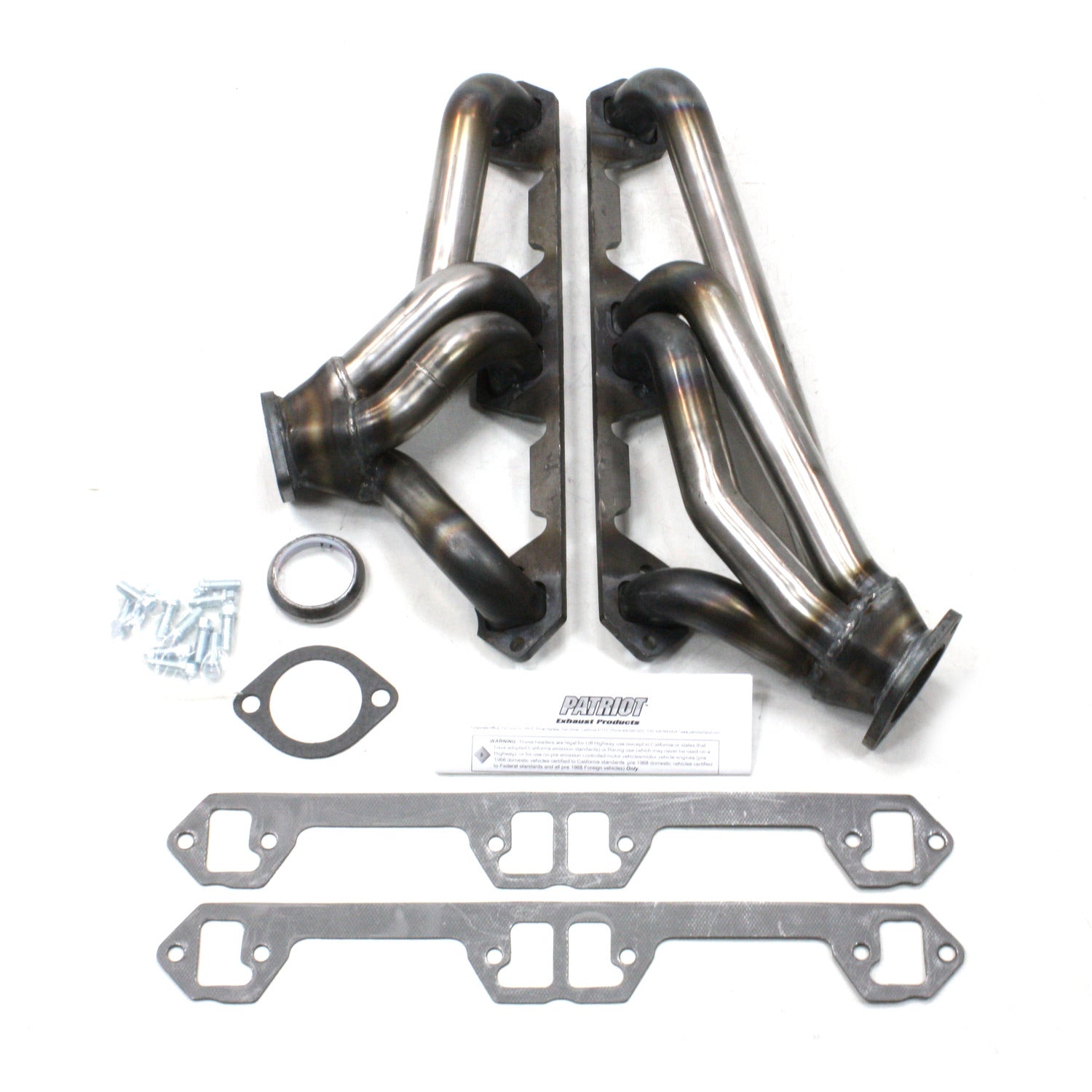 Patriot Exhaust H8600 1 5/8" Clippster Direct Replacement  Header with dog leg ports 68-70 AMX, Javelin, Rebel, Ambassador 290-390 71-74 Javelin, Rebel, Ambassador 304-401 72-79 CJ5,7,8, Cherokee, Wagoneer, J10, J20 81-91 Cherokee, Grand Wagoneer, J10, J2