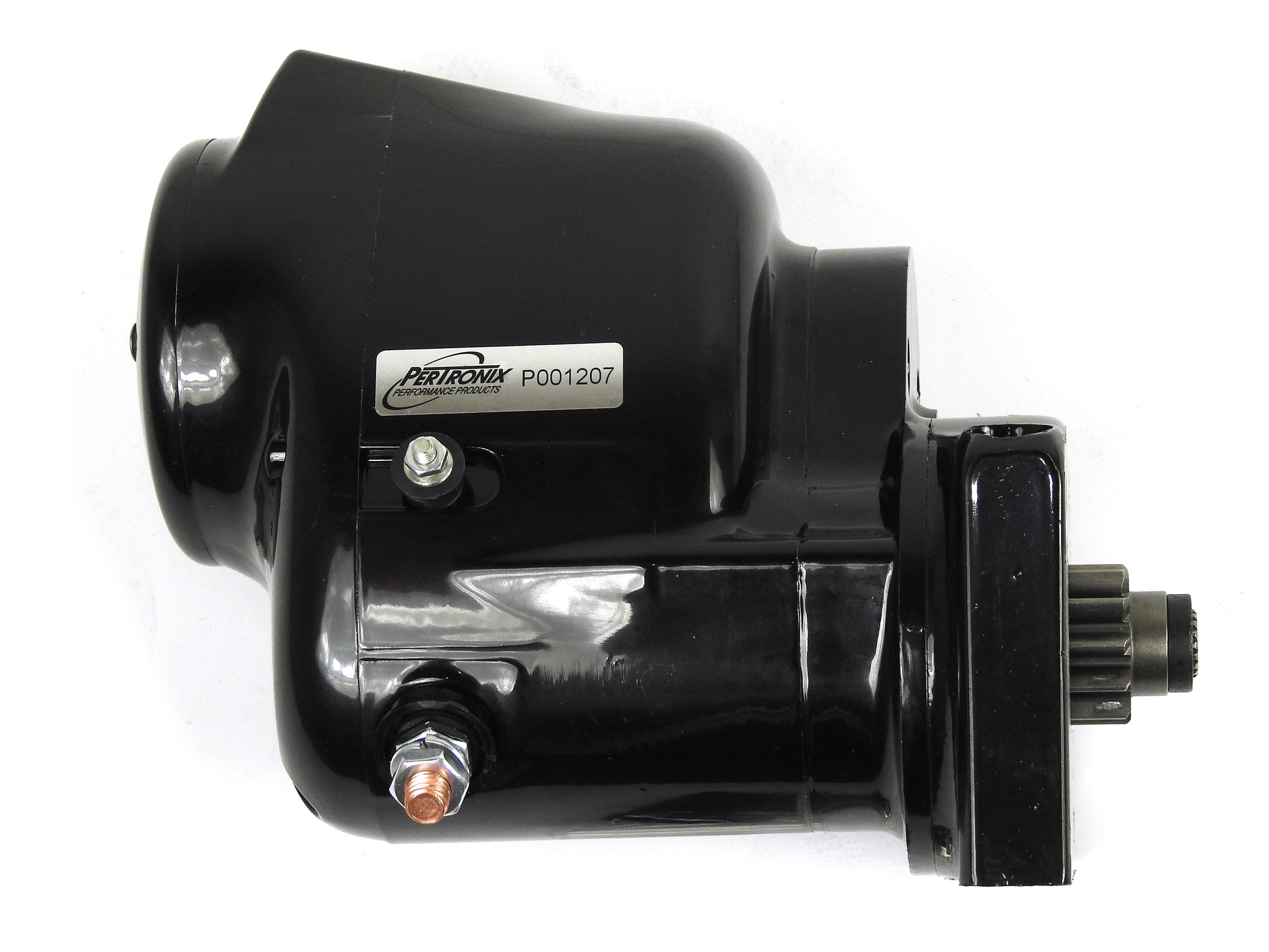 Pertronix part number S3000B-M Contour Marine Starter 1964-2000 Chevrolet SB/BB, 153T and 168T flywheels, 1963-74 L6 (230, 250, 292 engines) with straight botl pattern, black finish